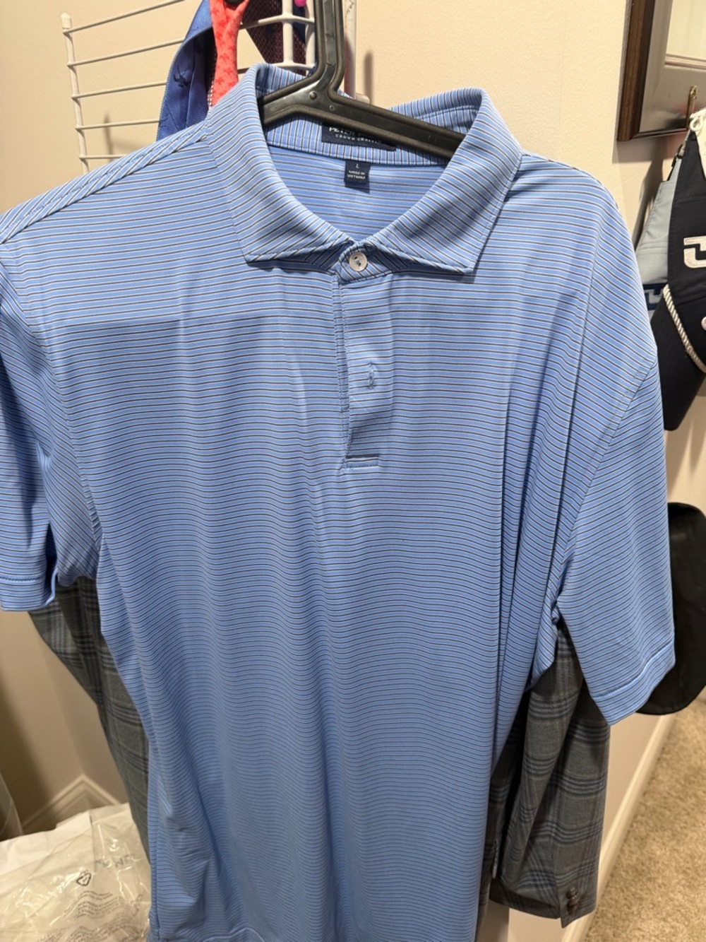 Men's Blue Striped Polo Shirt - Peter Millar